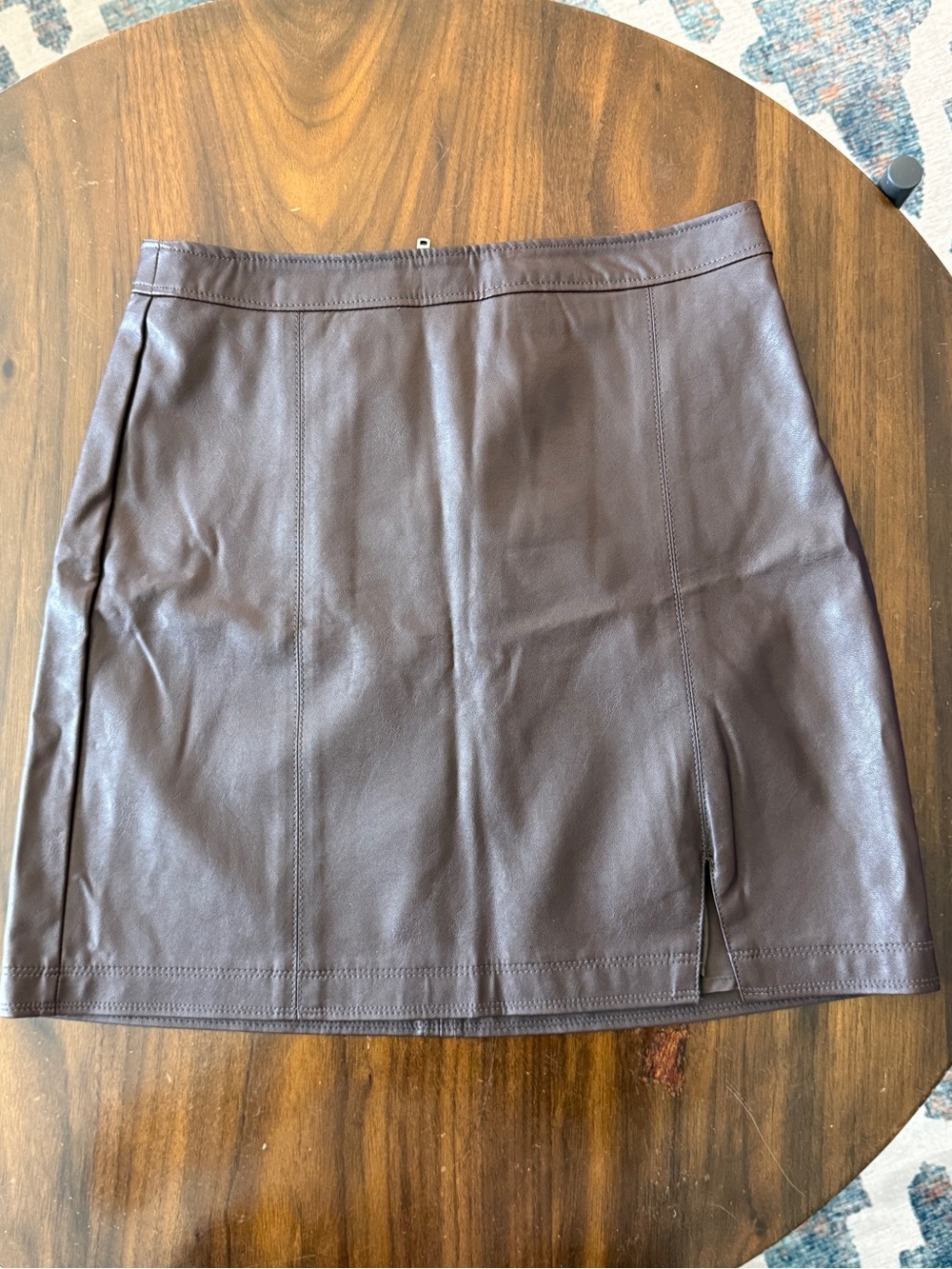 Abercrombie brown vegan leather skirt